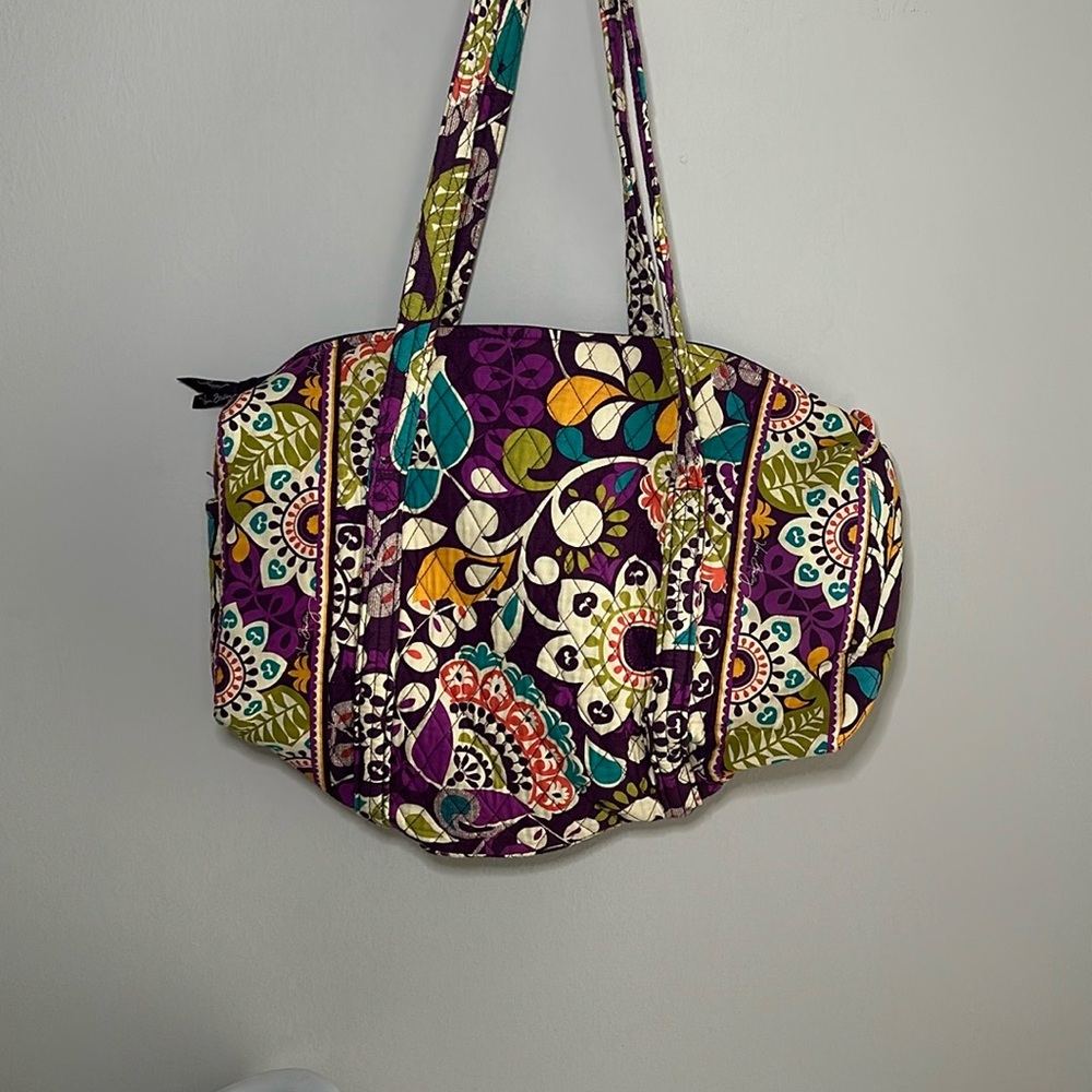 Vera Bradley “Plum Crazy” Travel Bag with Quilted Design